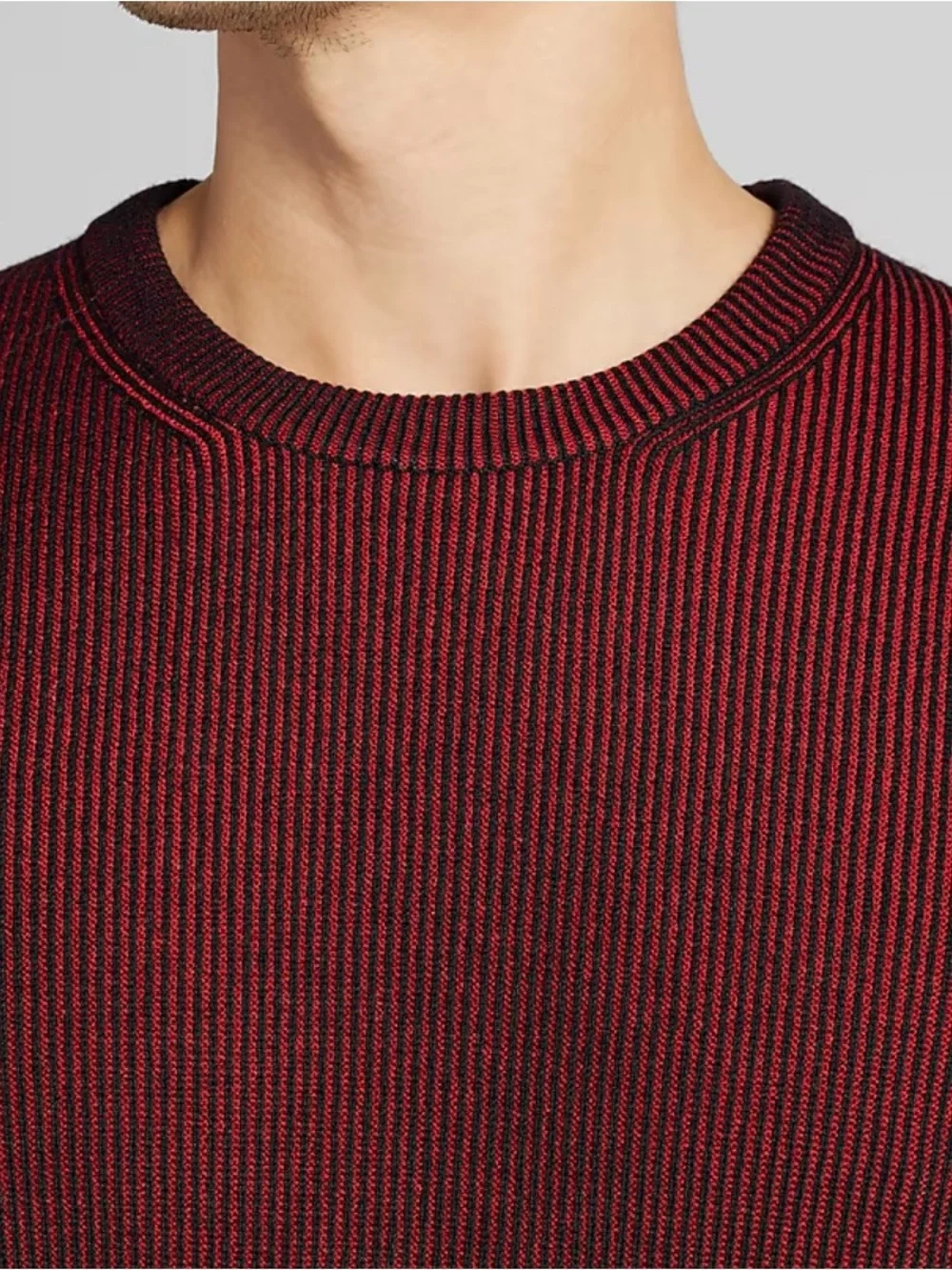 NWT Kenneth Cole Awareness Sweater Crew Neck Men's Slim Fit Medium Red Black